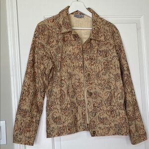 Western Boho Paisley Tan and Brown Jacket with Embroidery
